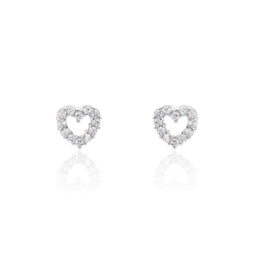 Boucles D'oreilles Puces Pepca Argent Blanc Oxyde De Zirconium