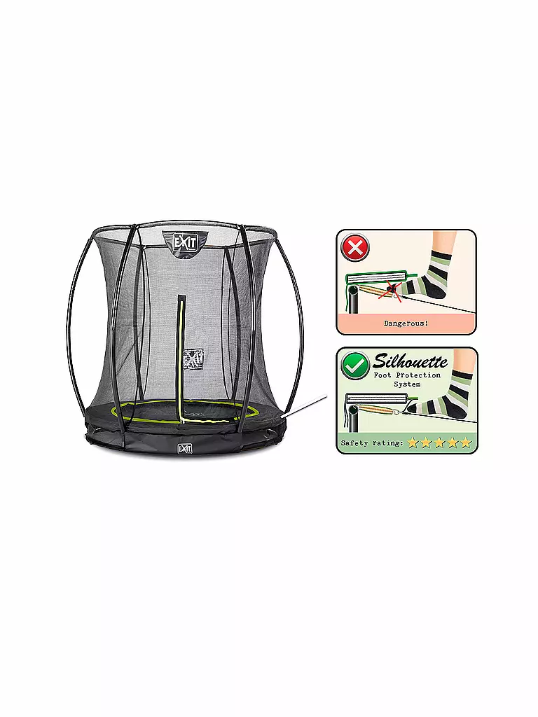 EXIT TOYS Silhouette Bodentrampolin 183cm mit Sicherheitsnetz keine Farbe