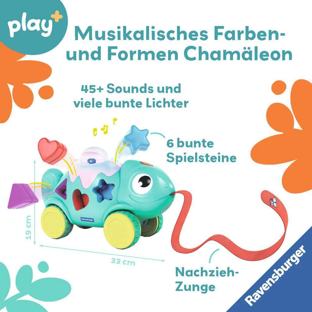 Ravensburger Spiel Play+ Musikalisches Farben & Formen Chamäleon