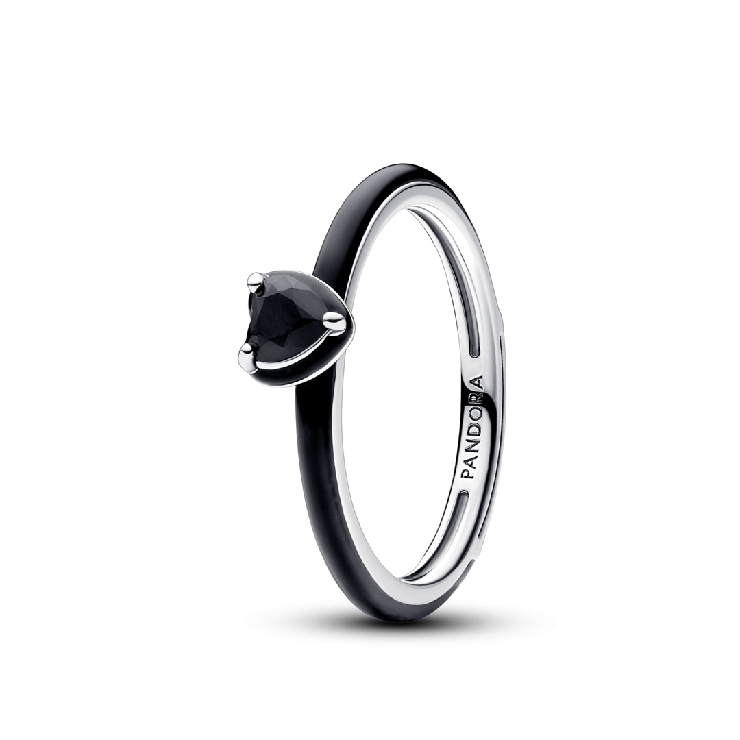 Pandora ME Schwarzes Chakra Herz Ring 925 Silber