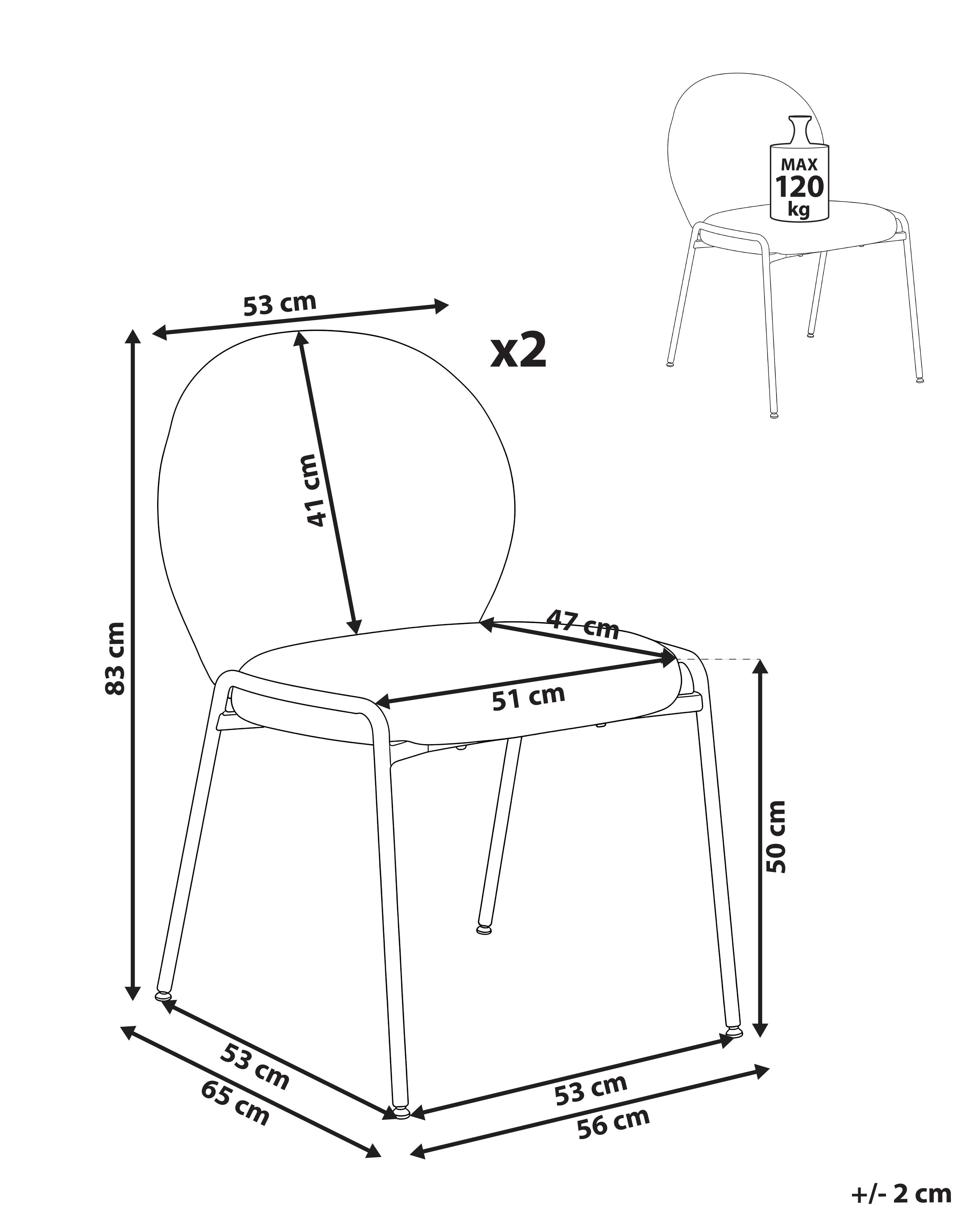 Set van 2 stoelen ELLIE Bouclé Lichtbeige
