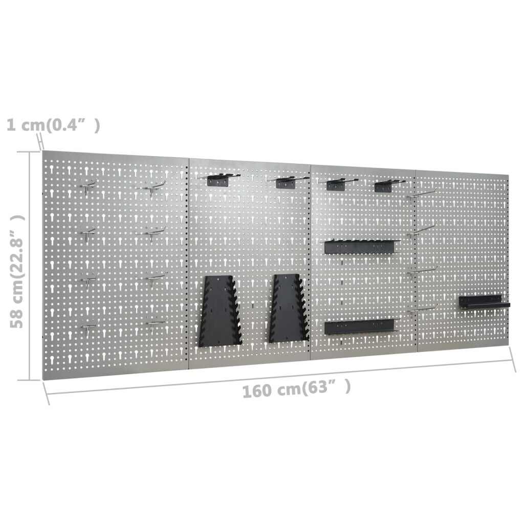 vidaXL Werktafel met 4 Wandpanelen en 2 Kasten