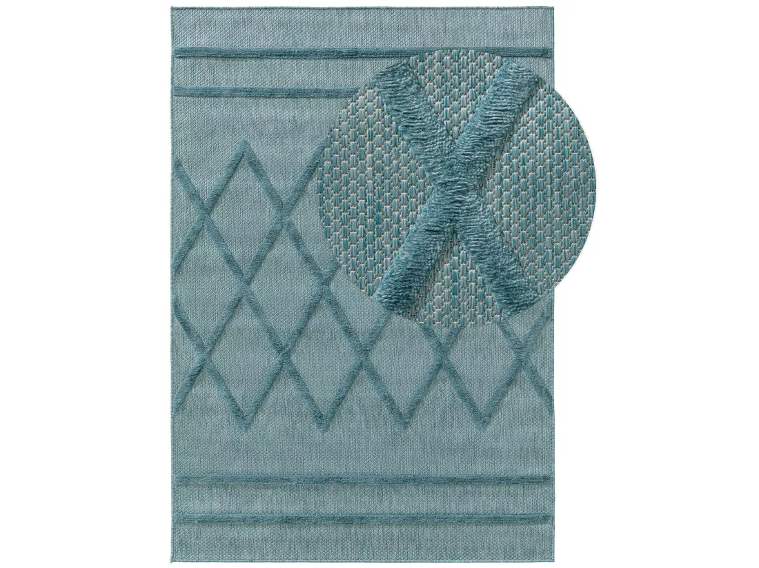 Tapis d'extérieur & intérieur Bonte Turquoise 120x170 cm