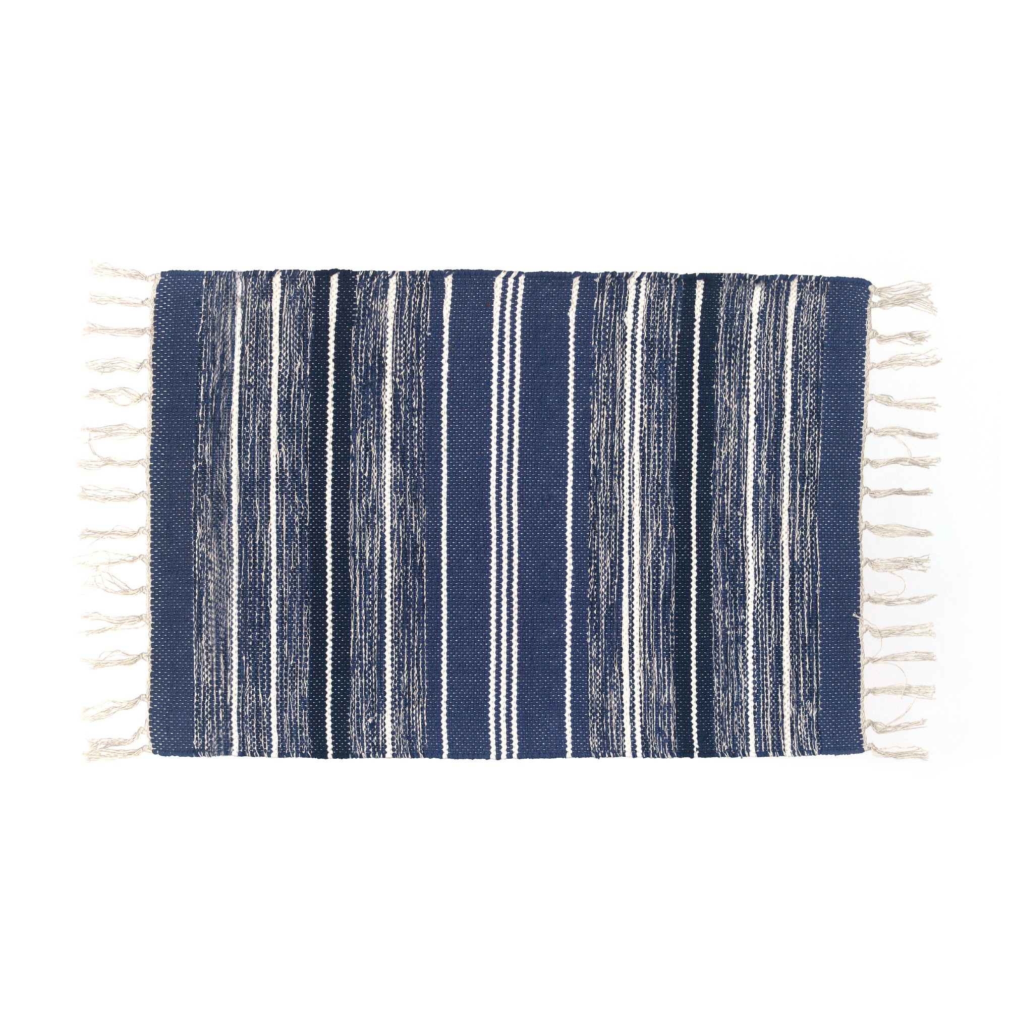 Mini-Rug 'Konam', weiß, blau, T 60 cm, B 90 cm von fischer's lagerhaus