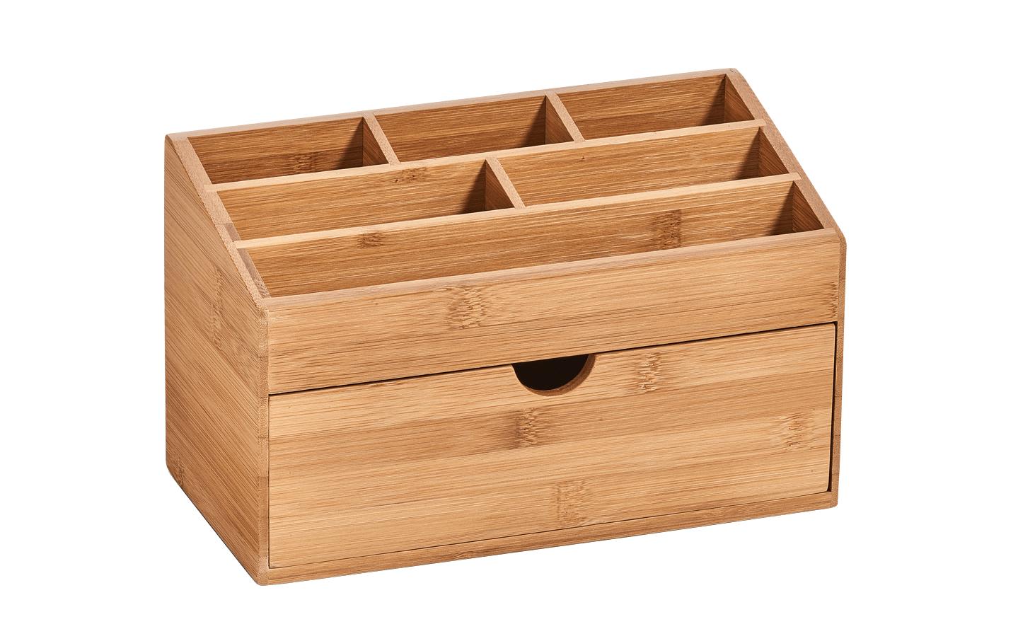 Bad-Utensilienhalter mit Schubfach NatureOrganizer aus Holz