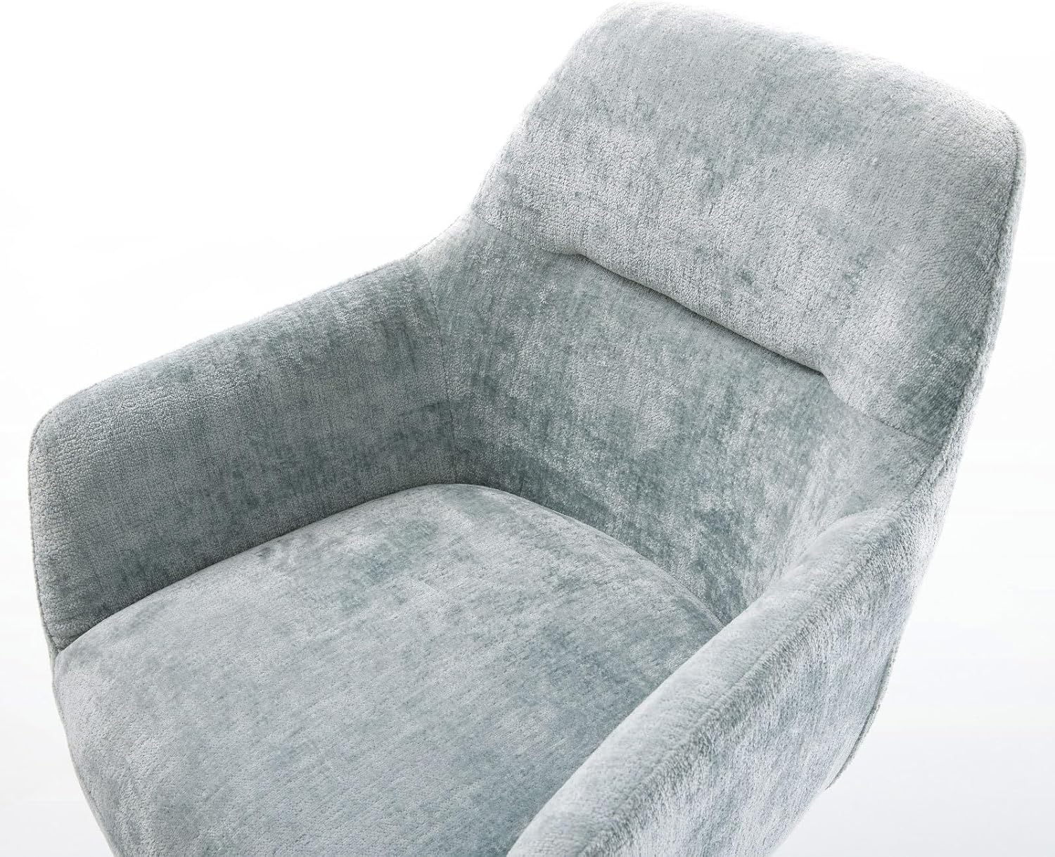 DELIFE Esszimmerstuhl Pejo-Flex Kreuzgestell konisch Edelstahl Chenille Pastellblau 180° drehbar Taschenfederkern