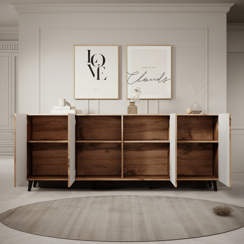 Vintar - Dressoir - Eiken - 201x42x83 cm