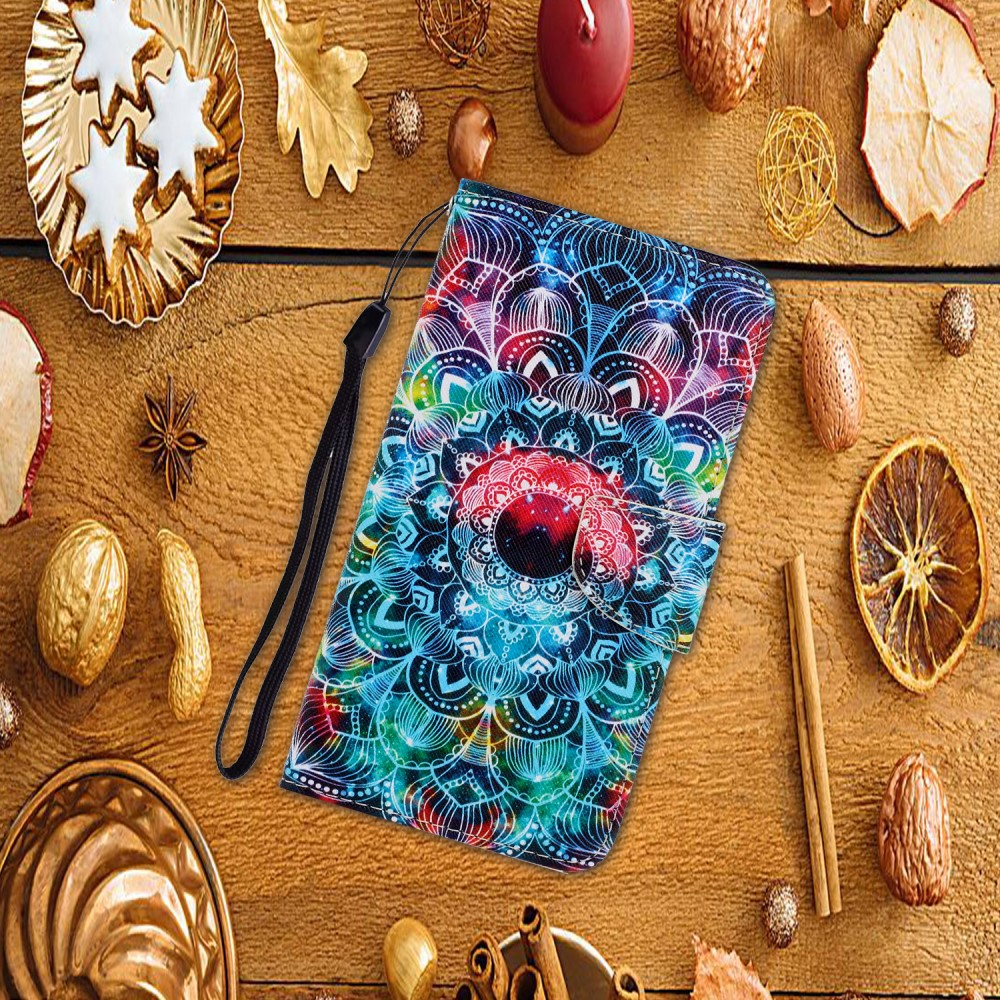 Samsung Galaxy S21 FE 5G Leder Tasche Mandala - Bunt