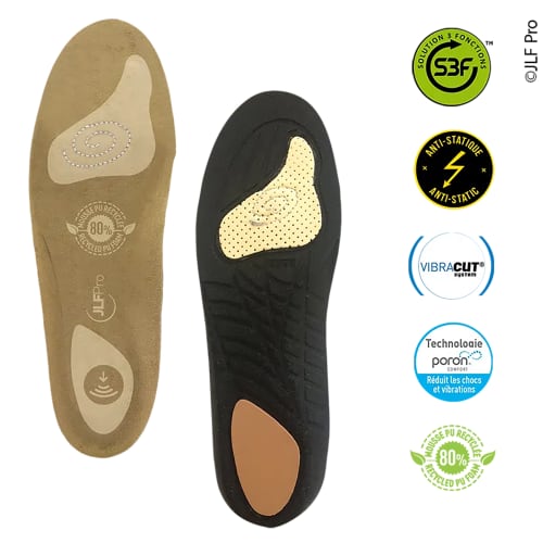 Semelles ajustables JLFPro Safety plus, traitée S3F®