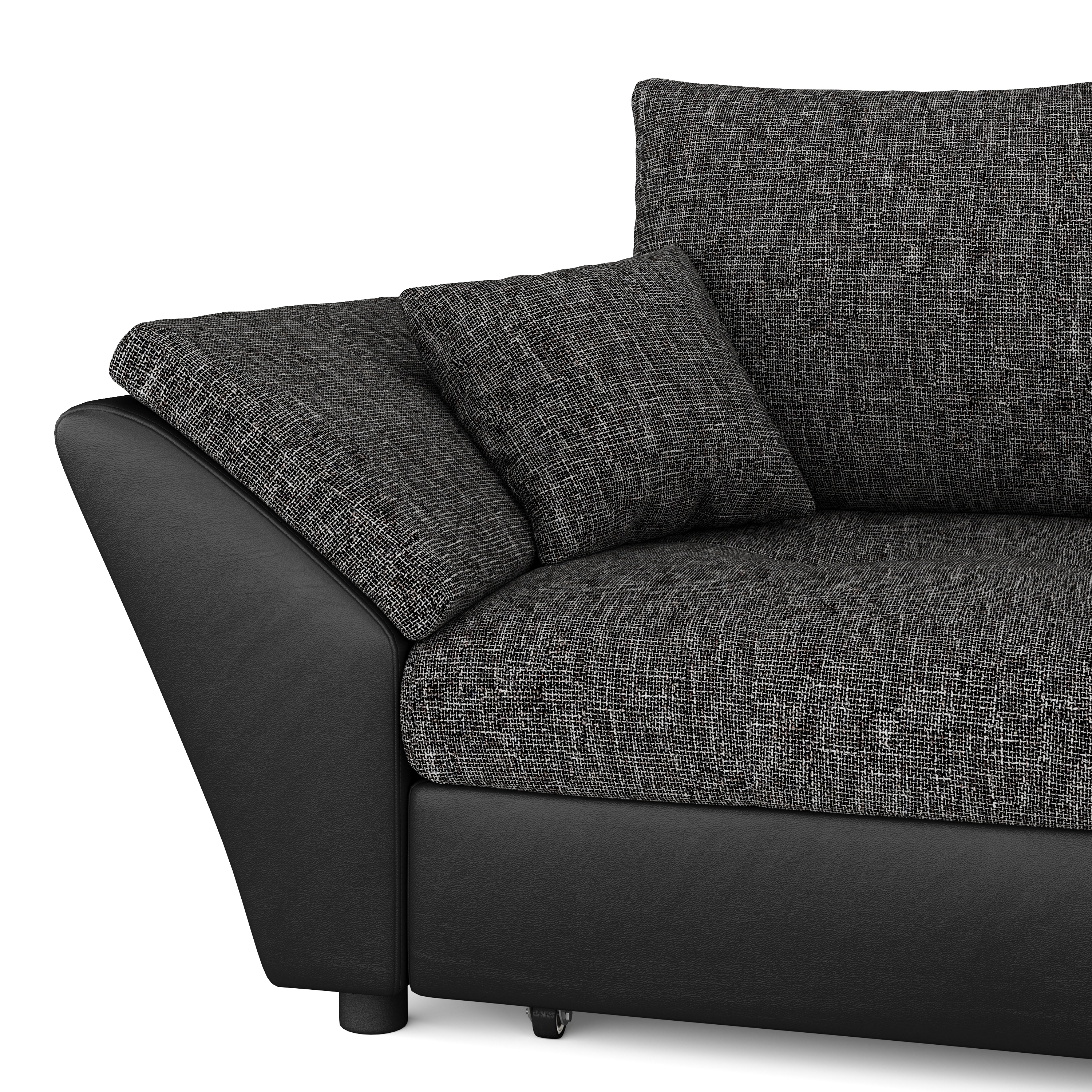 Ecksofa mit Schlaffunktion CAESAR links/rechts schwarz
