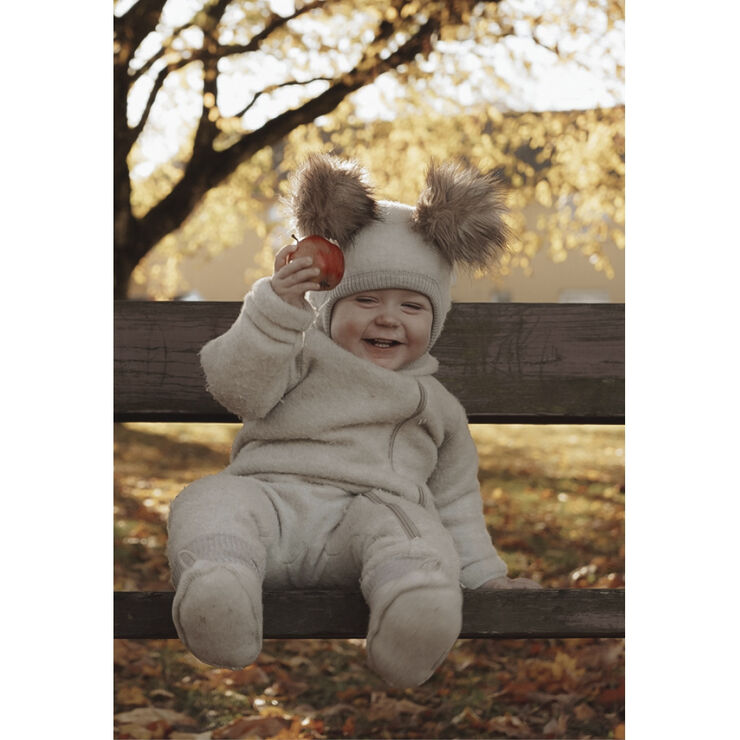 Mikk-Line Wool Baby Suit Melange offwhite
