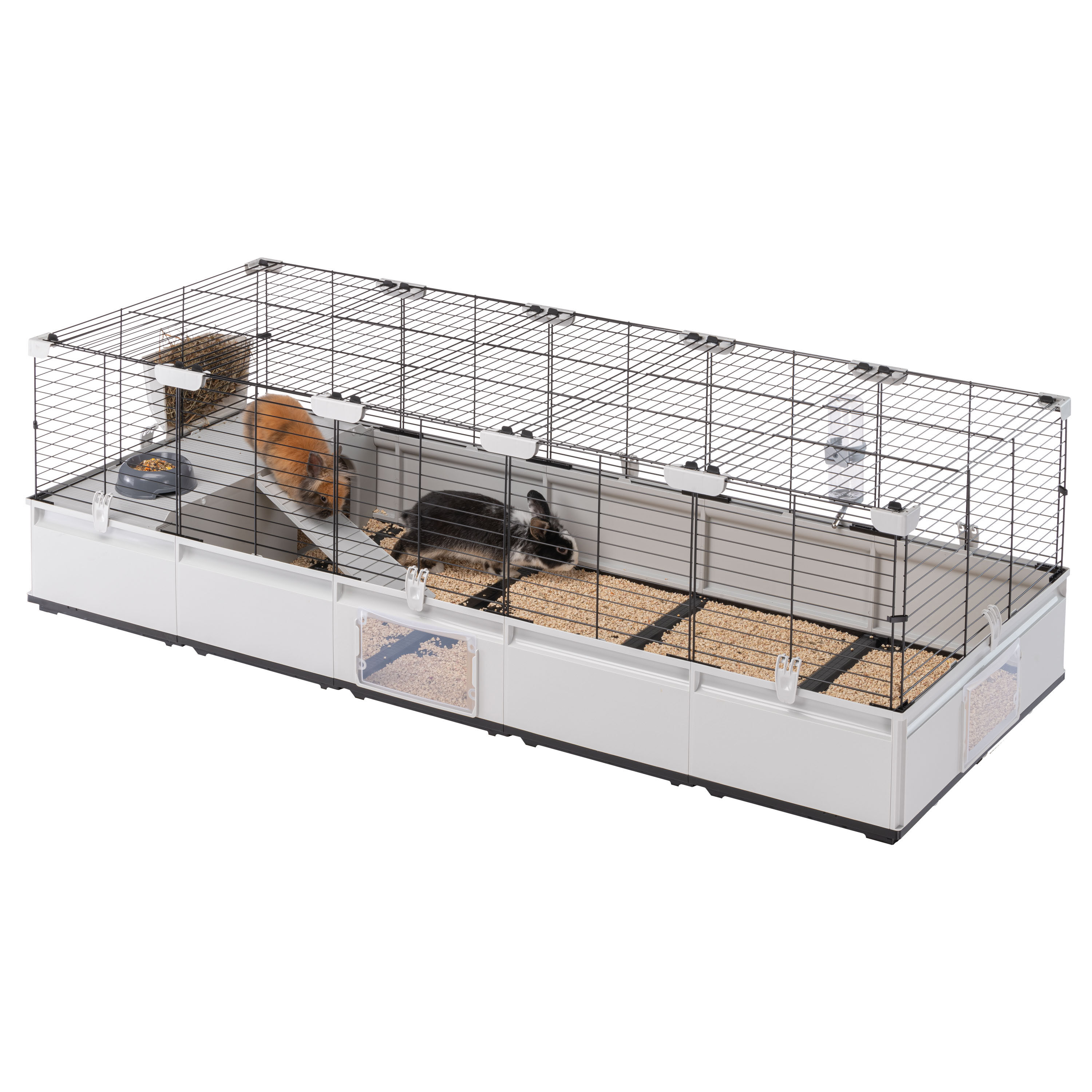 Ferplast Modulair 4 - Konijnenkooi - Grijs / Zwart - 75x179x44 cm