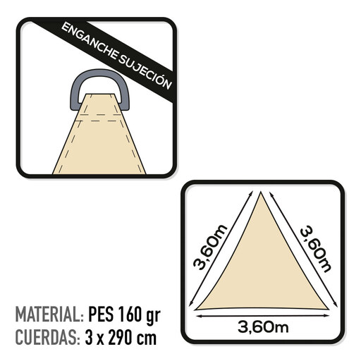 Toldo triangular de sombreamento para jardim Aktive