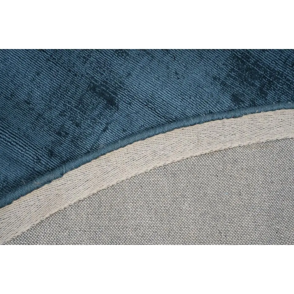 Dutch Lifestyle - Viscose - Vloerkleed - 195cm rond - Blauw