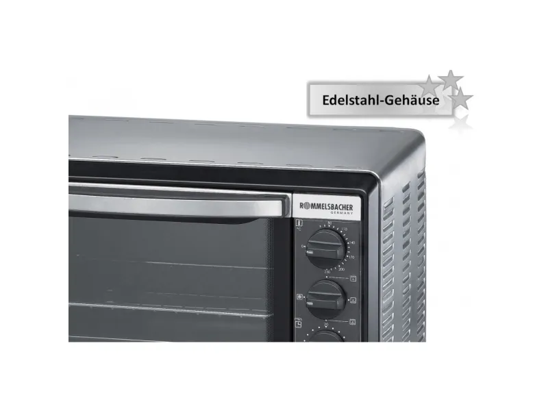 Rommelsbacher BG 1055/E - Elektrisk ovn - konvektion - 18 liter - 1.1 kW - rustfrit stål