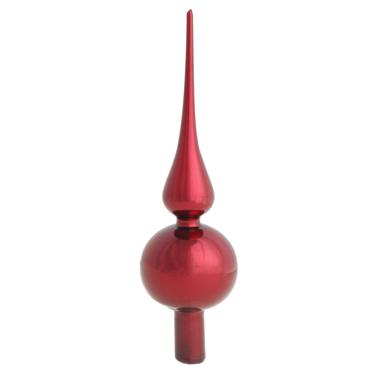 Bordeauxrode glanzende glazen kerstboomtopper van 23 cm, effen, 1 stuk, kerstballen, kerstversieringen, kerstversieringen