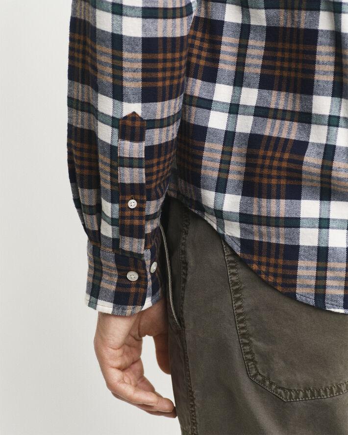 Gant REG FLANNEL PLAID SHIRT Cacao