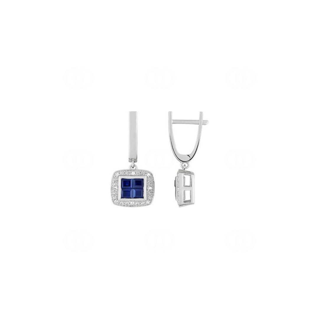 Ohrhänger 750/18 K Weissgold mit Saphiren 1.04ct. und Diamanten 0.08ct.