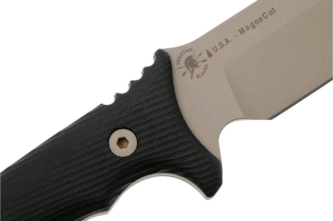 Spartan Blades Harsey Difensa SB19DEBKKYTN Flat Dark Earth, Black Micarta, survivalmes, kydex schede