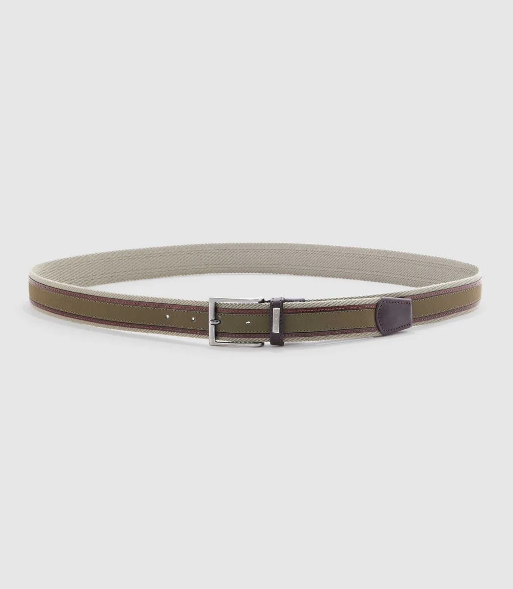 Ceinture ajustable 35mm kaki et marron 