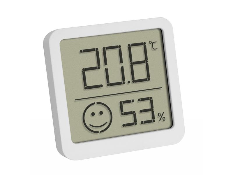 TFA Dostmann Thermo-/Hygrometer Digital, Weiss Digitales Thermo-Hygrometer mit Komfortzone