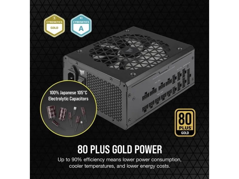 CORSAIR | RM1200x Shift - Strømforsyning (intern) - ATX12V / EPS12V - 80 PLUS Gold - AC 100-240 V - 1200 Watt - Europa