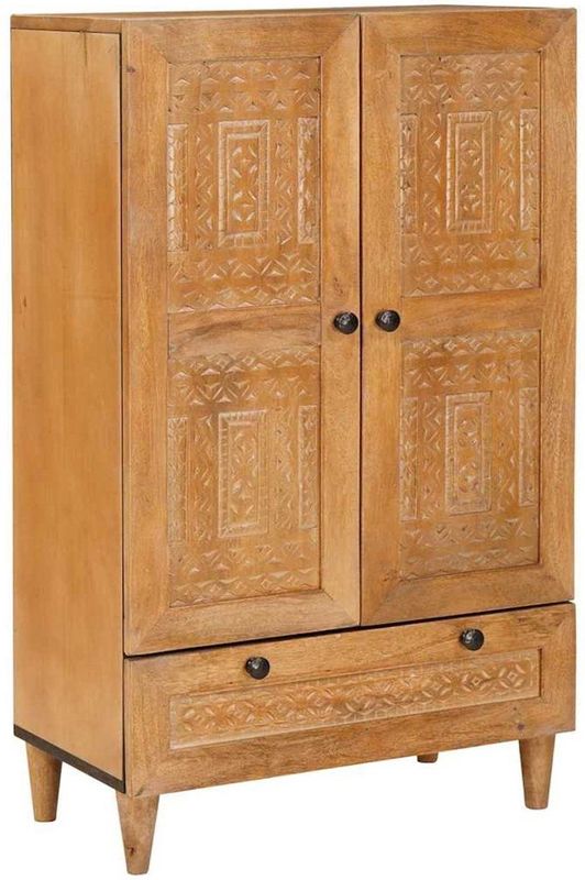 vidaXL - Highboard - Lichtbruin - 60 x 33 x 100 cm - Massief Mangohout