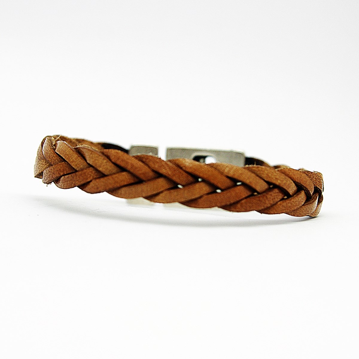 Bracelet en cuir homme camel Jolan fait main