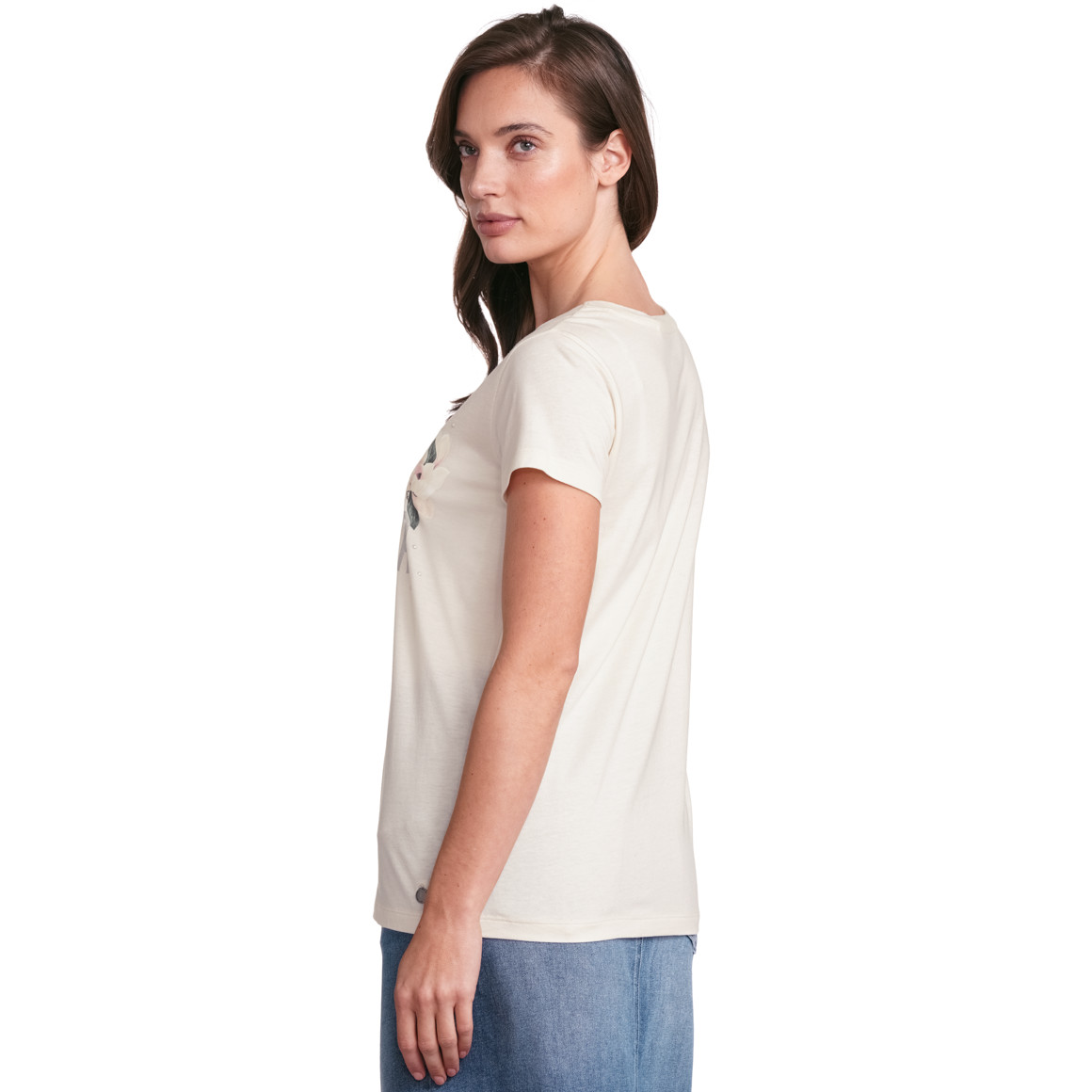 Gina Collection Damen T-Shirt mit Print weiss