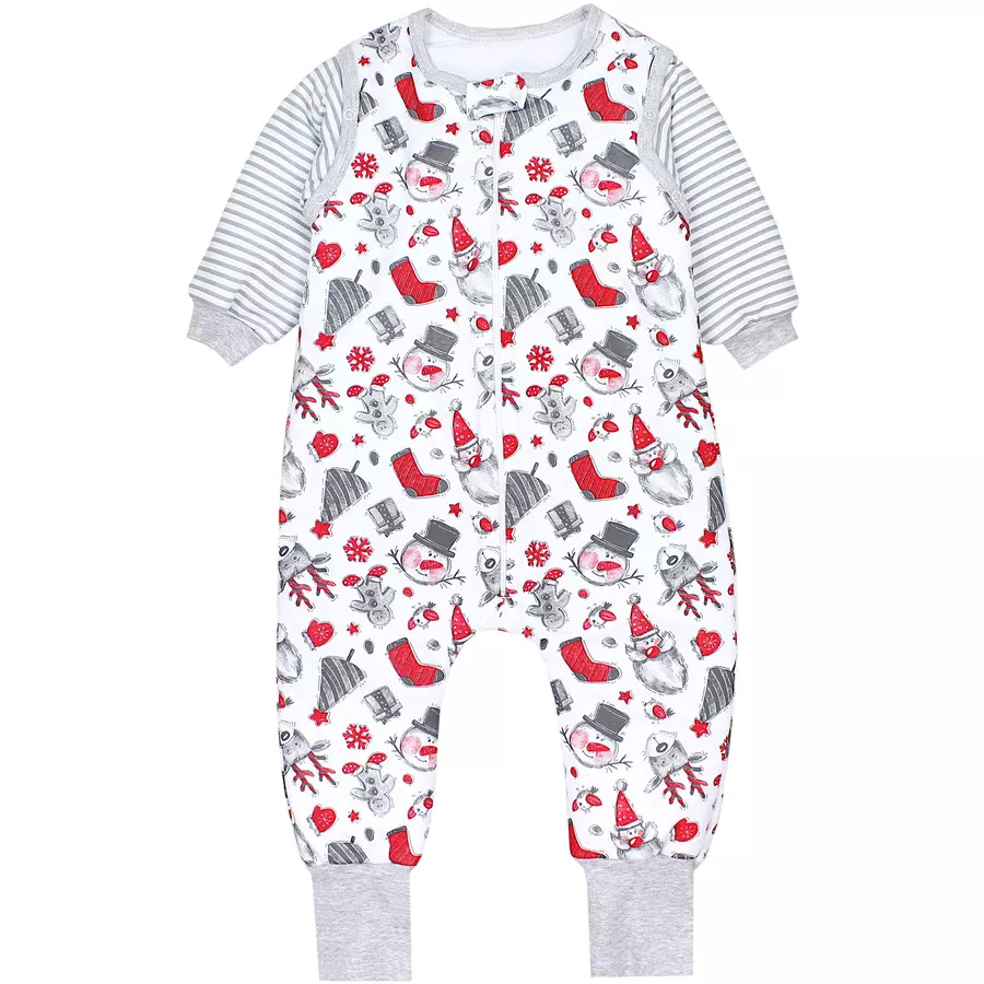 TupTam Baby Schlafsack mit Beinen und Ärmel Winter rotweiß