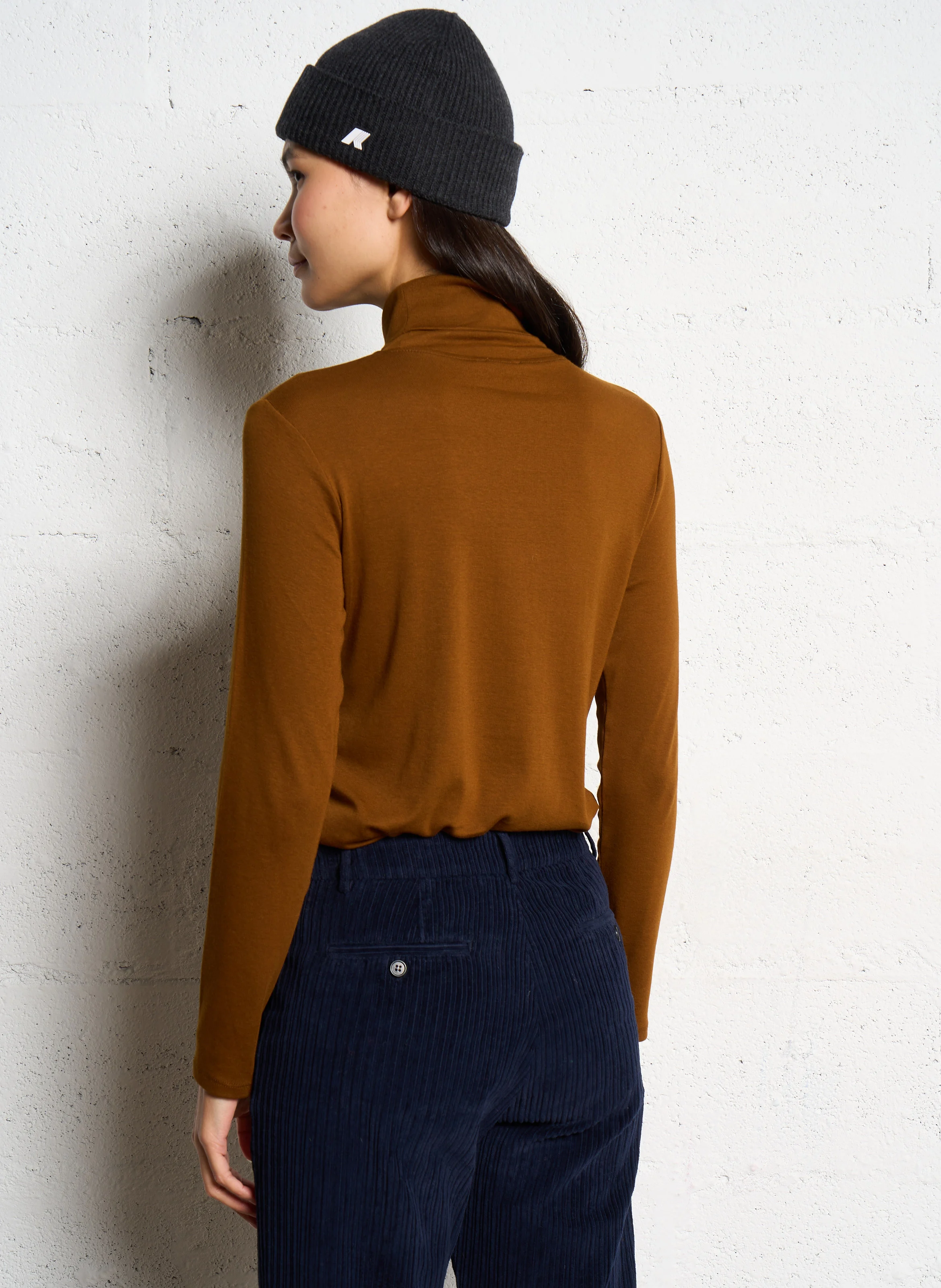 FERGUIE - Tee-shirt droit col roulé | Marron