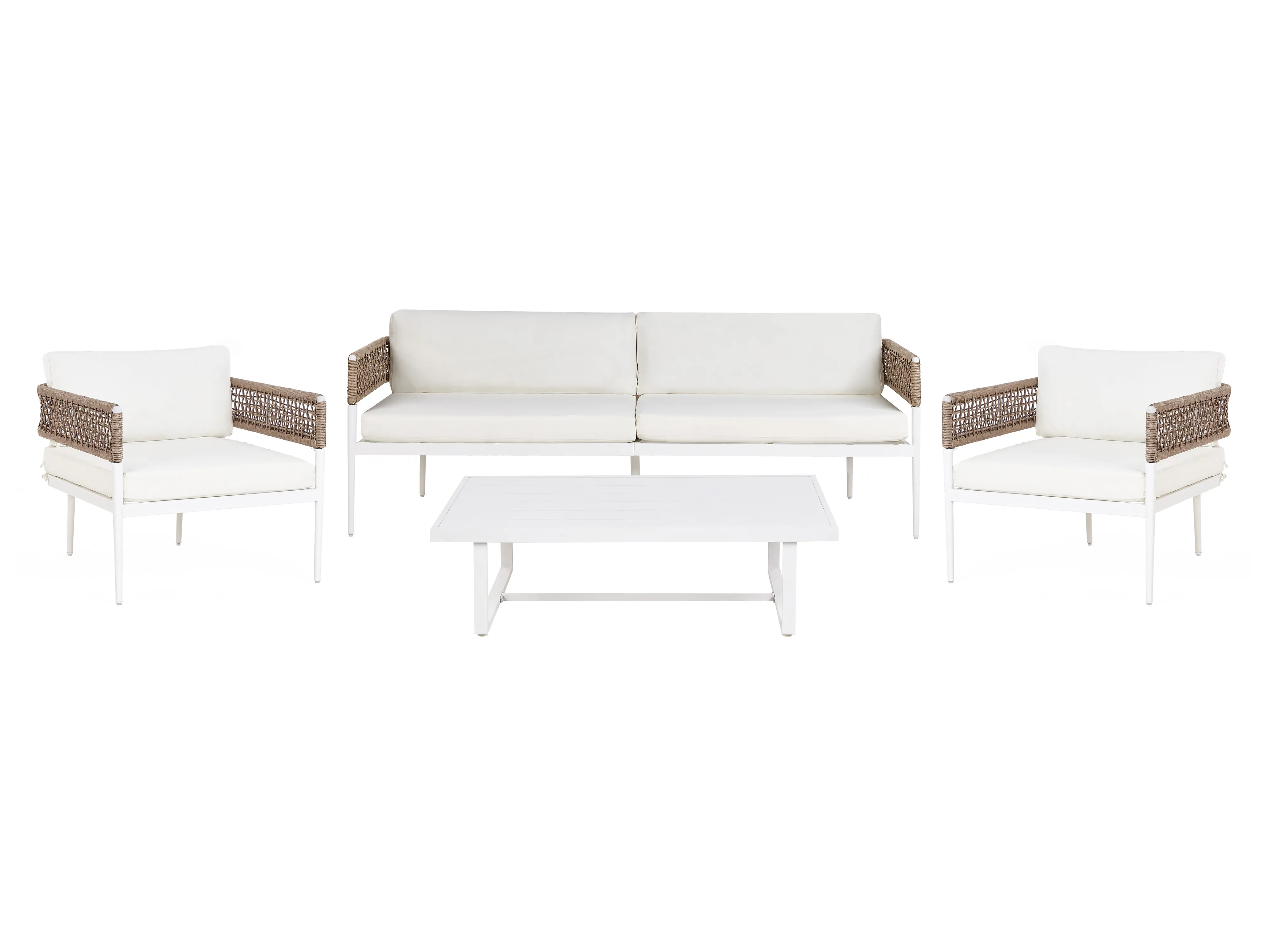 Loungeset met tafel 5-zits SERLA Metaal Wit