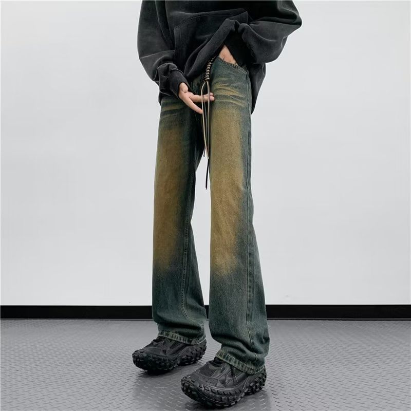 Cowpow - Mid Rise Washed Bootcut Jeans