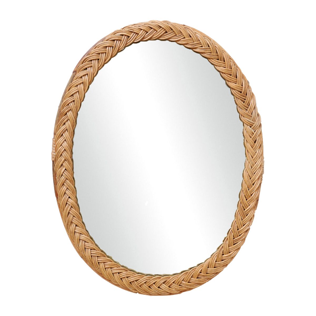 Miroir en rotin tressé Rizière
