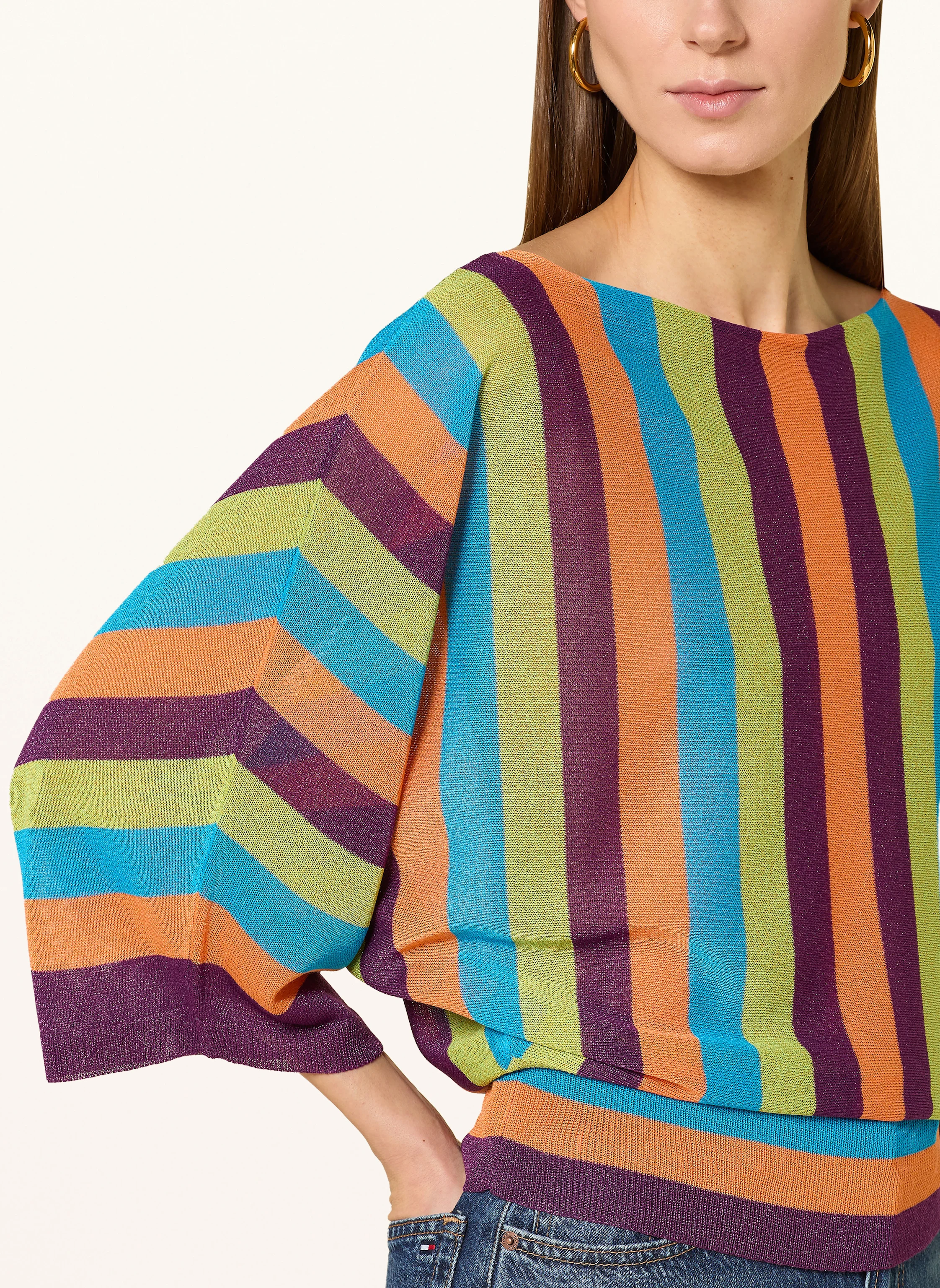 SPORTALM Pullover mit 3/4-Arm und Glitzergarn