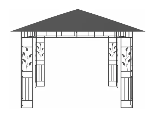 Belvédère avec moustiquaire 3x3x2,73 m Anthracite 180 g/m²