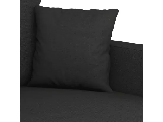 Canapé à 2 places Noir 140 cm Tissu