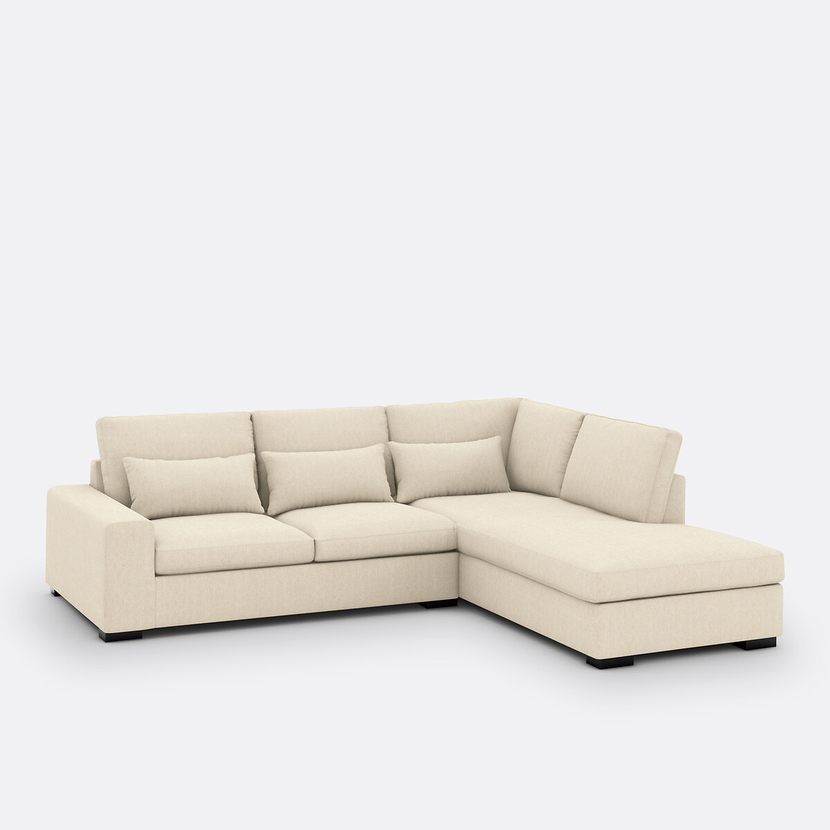 LA REDOUTE INTERIEURS<br>Sofá de canto algodão/linho, Bultex, Odessa