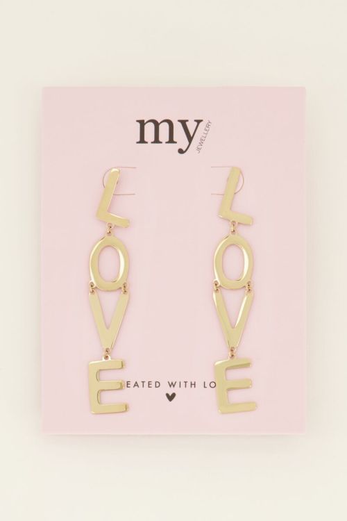 Oorhangers met love letters