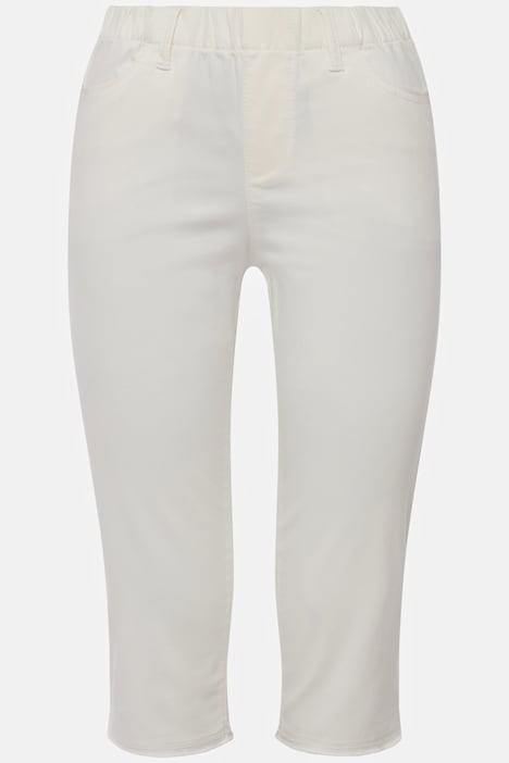 Caprihose, Jeggings, Fransensaum, Elastikbund, mit recycelten Materialien