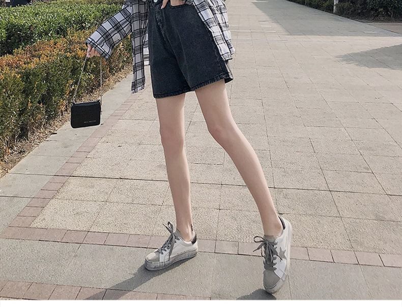 CRIBI - Denim shorts met hoge taille