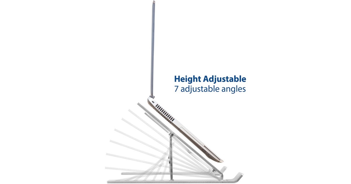 ACT ConnectivityLaptopstandaard aluminium, opvouwbaar  (Aluminium, Hoogte verstelbaar in 7 standen)
