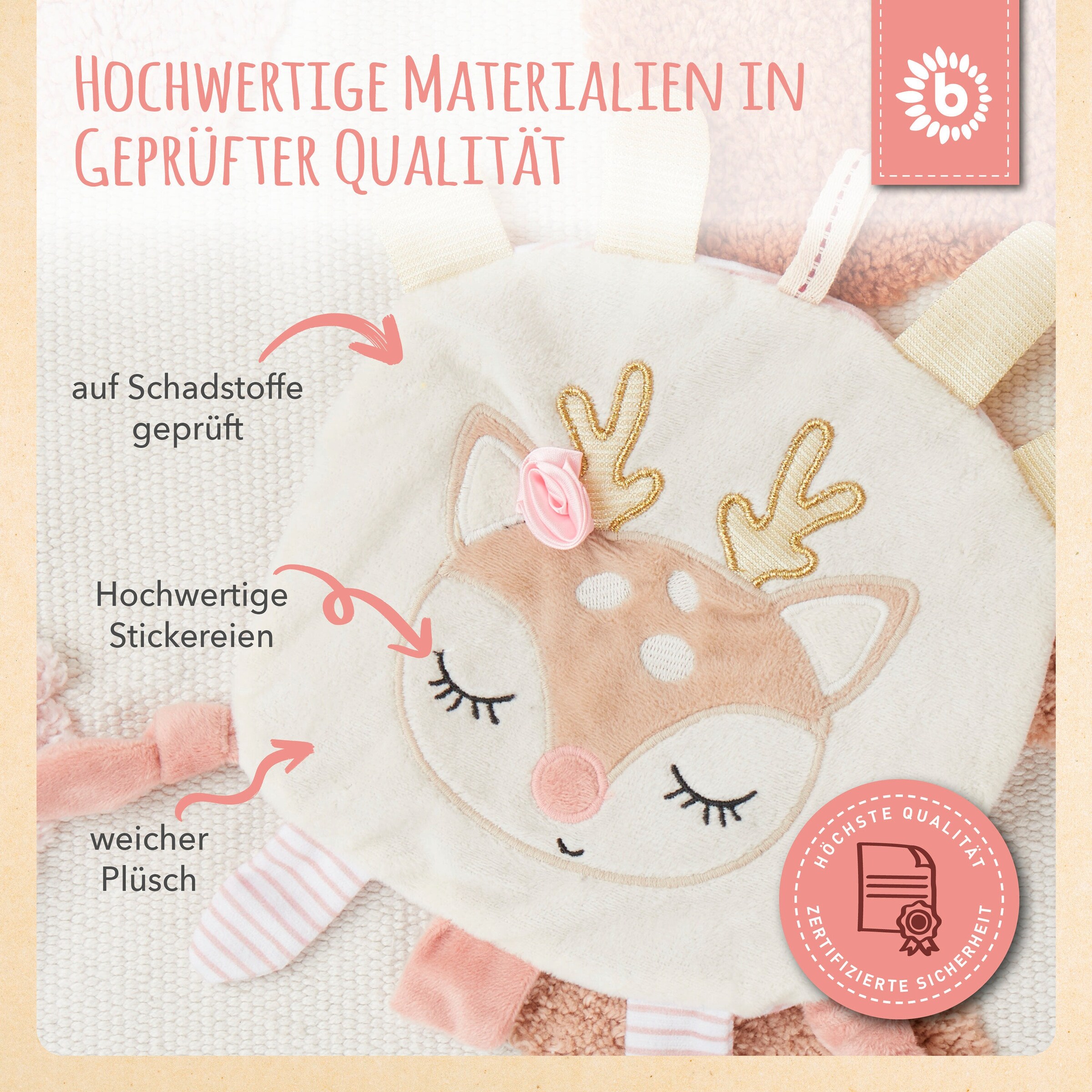 Bieco Knistertuch Reh - ab Geburt Weiß