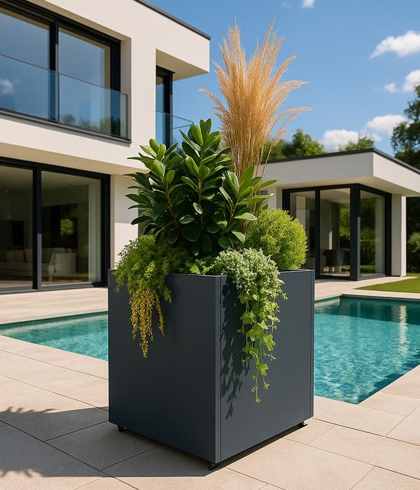 Herstera Metall-Pflanztopf Cube, quadratisch,