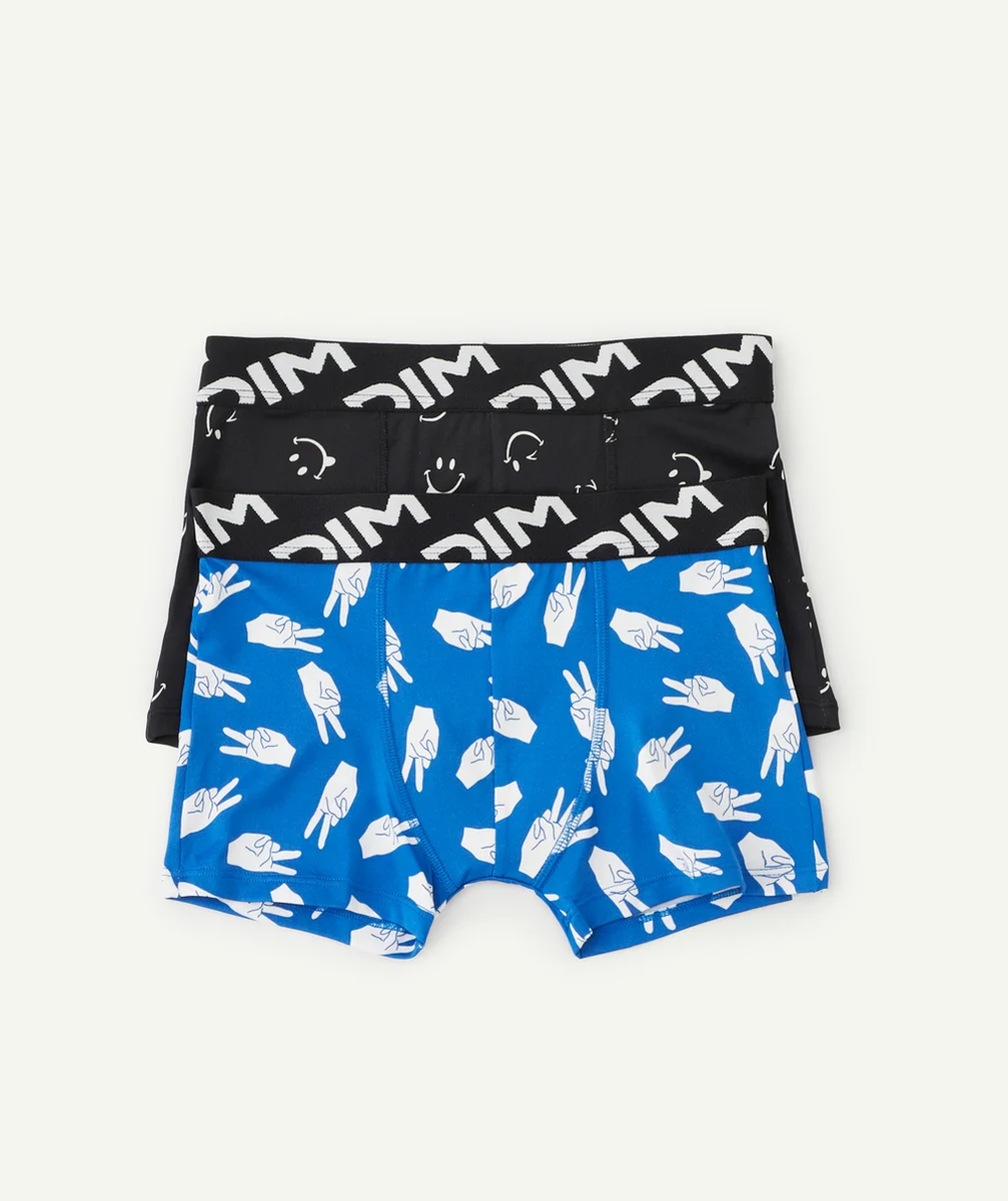 DIMLOT DE 2 BOXERS EN MICROFIBRE RECYCLÉ IMPRIMÉ PEACE
