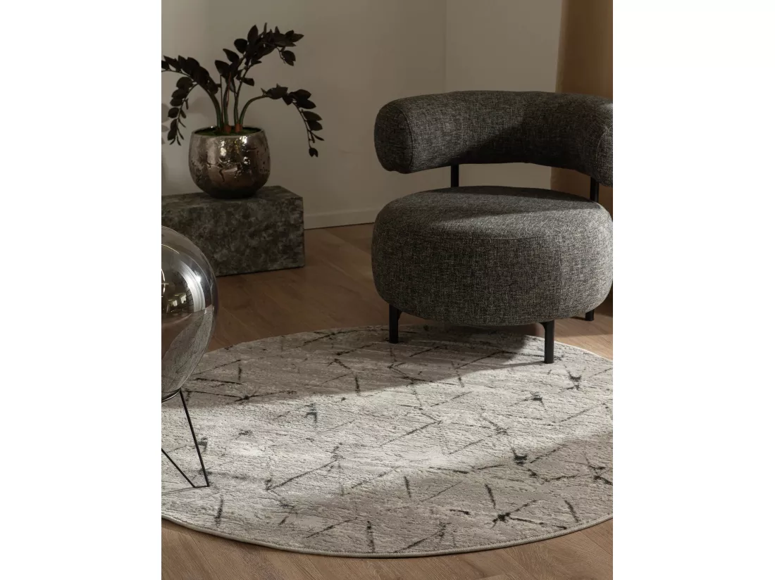 Tapis 160x160 gris Davos Spice