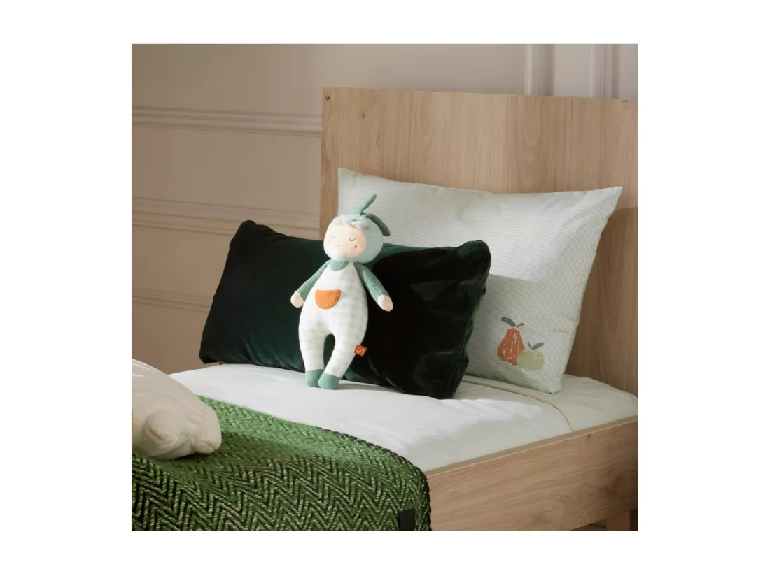 Doudou jardinier en coton Vert tilleul