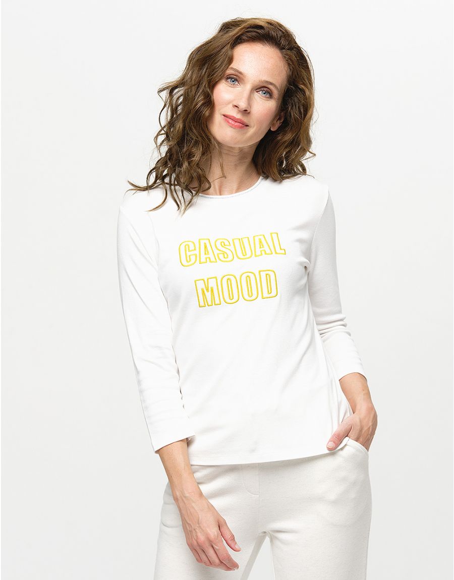 T-shirt blanc coton modal