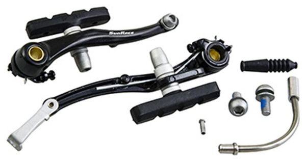 ETRIER FREIN VTT-CITY V-BRAKE ALU SUNRACE NOIR AVANT 110MM COUDE 90°