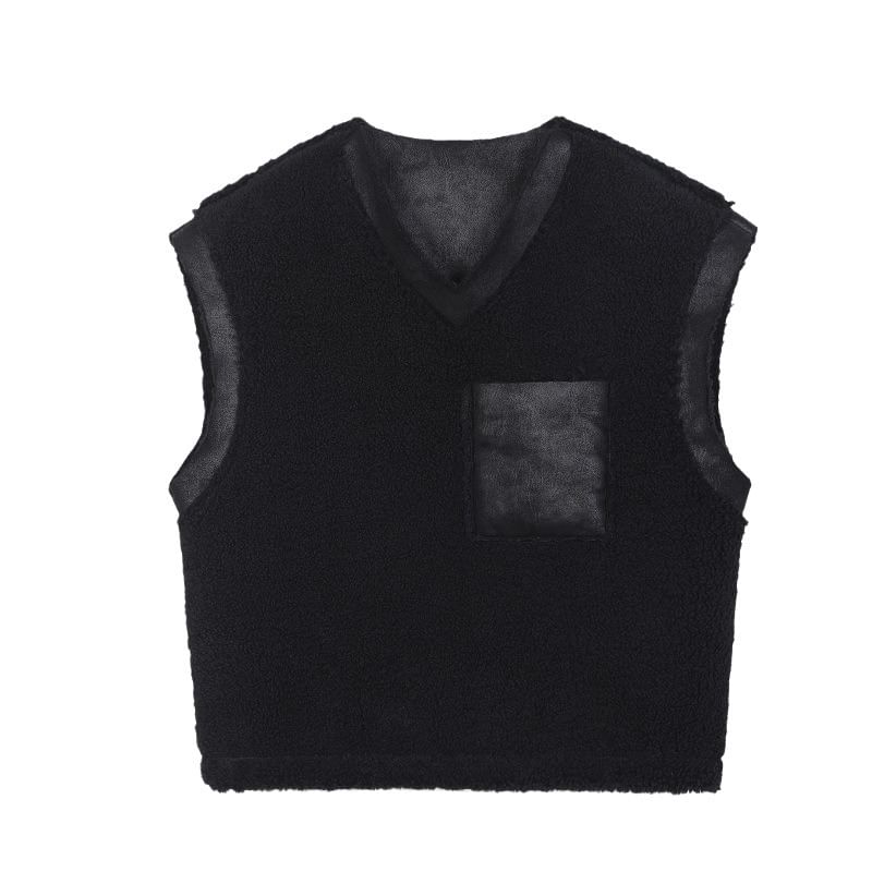WidoWilder - V-hals vest van imitatieleer